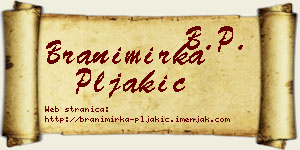 Branimirka Pljakić vizit kartica